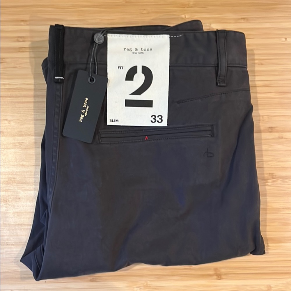 Rag & Bone Gray Chinos Smooth Flat-Front